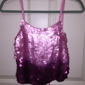 Express pink ombre sequin 💖 top NWT